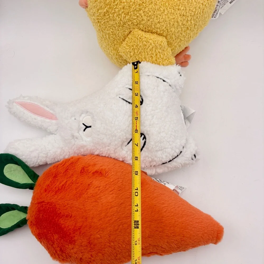 Easter Plush Set Bunny Chick Carrot‎ White Yellow Orange Spring Decor 3 Piece